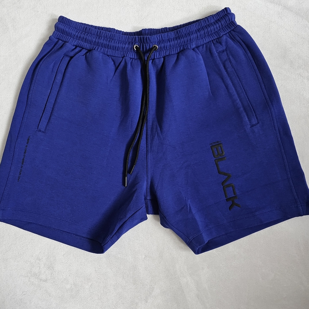 Mens Actively Black Athleisure Shorts Royal Blue Size M New With Tag - Picture 3 of 15